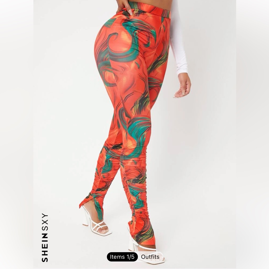 Ruched Split Hem Pants